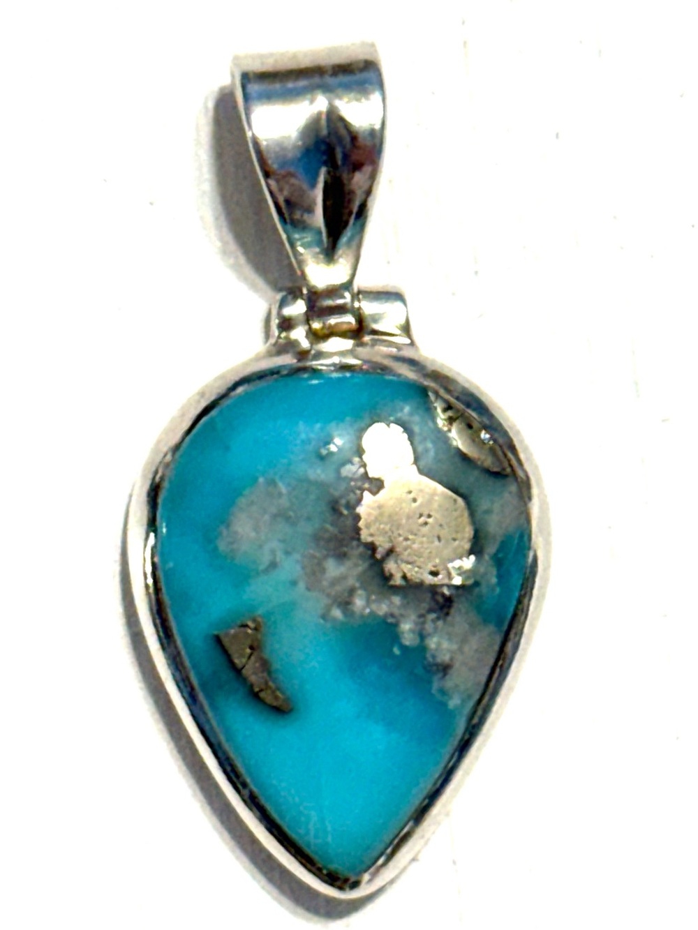 Design by Monica Sterling Turquoise Teardrop hinge Pendant - women’s Jewelry